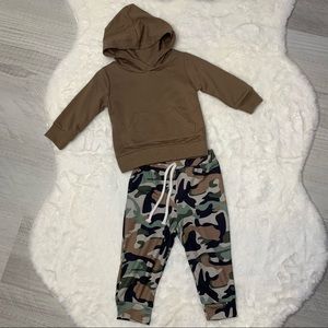Brown Hoodie with Camo Pants Set NWT, Baby Boy, Toddler Boy